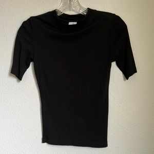 Mock Neck Black Tee